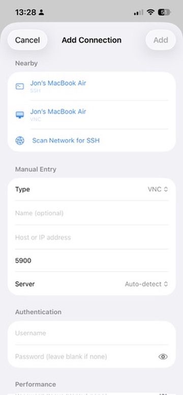 SSH terminal with command history